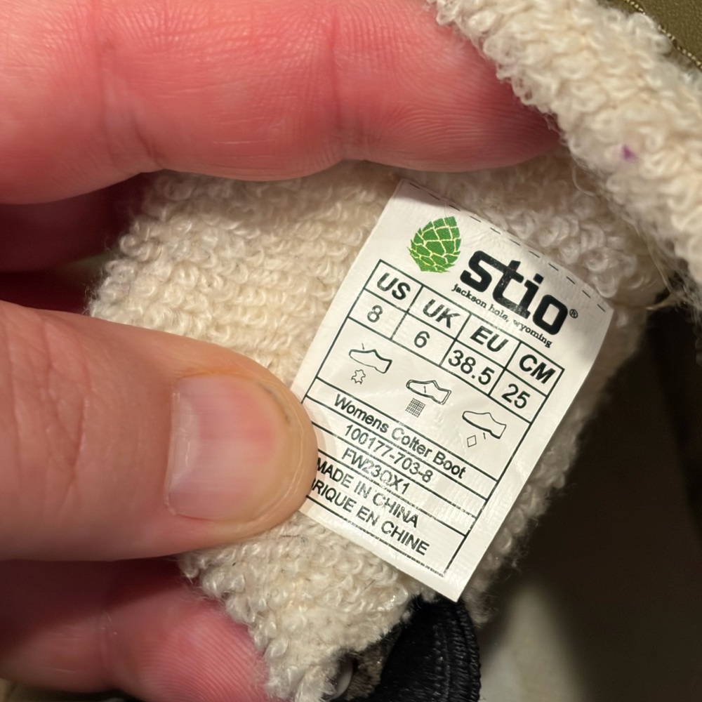 Stio Women’s Colter Boot in Olive Green Size 8, Euro 38.5 - Picture 6 of 7